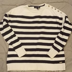 5 FOR $20.  Blue/white Tommy Holfiger med sweater with gold buttons